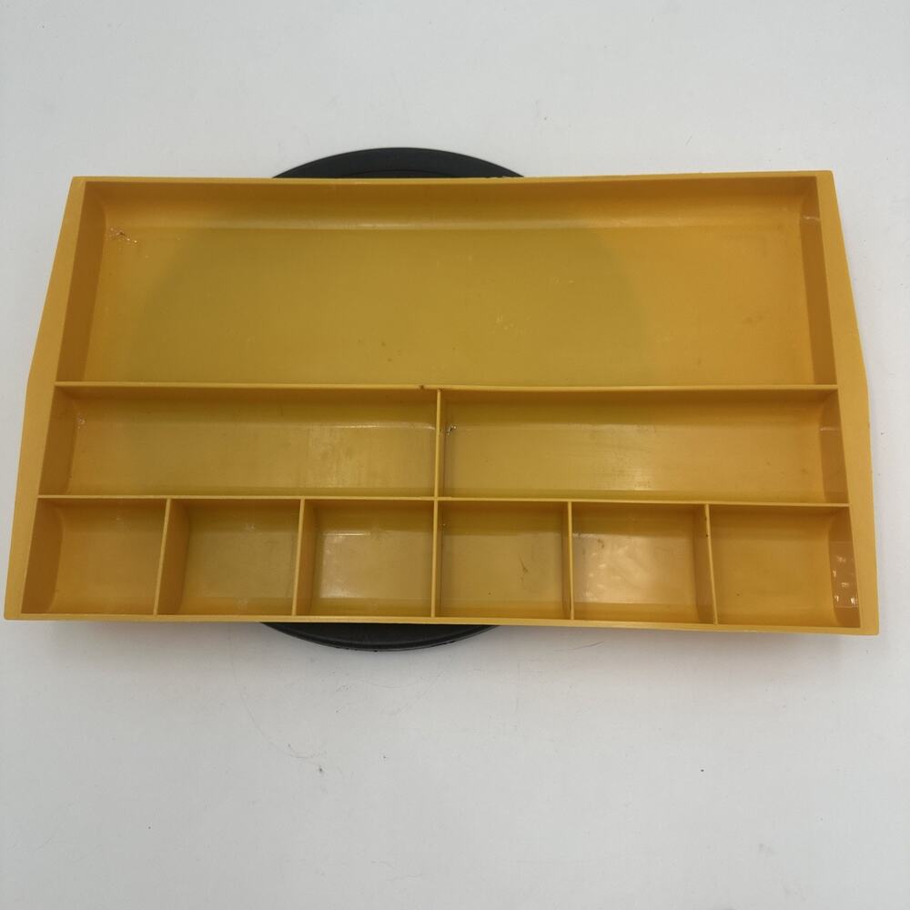 Vintage Yellow Plastic Desk, Make Up Organizer